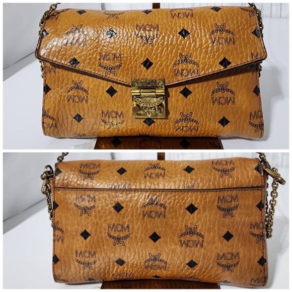 Authentic MCM Visetos Medium Patricia Wallet On Chain Cognac - Picture 8 of 14